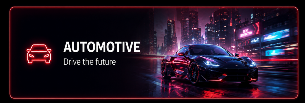 Futuristic digital banner representing Automotive News